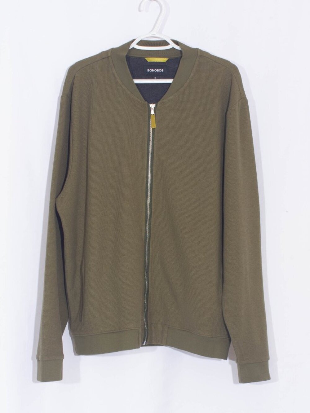BONOBOS Army Green Zip Up Bomber Jacket Size XL
